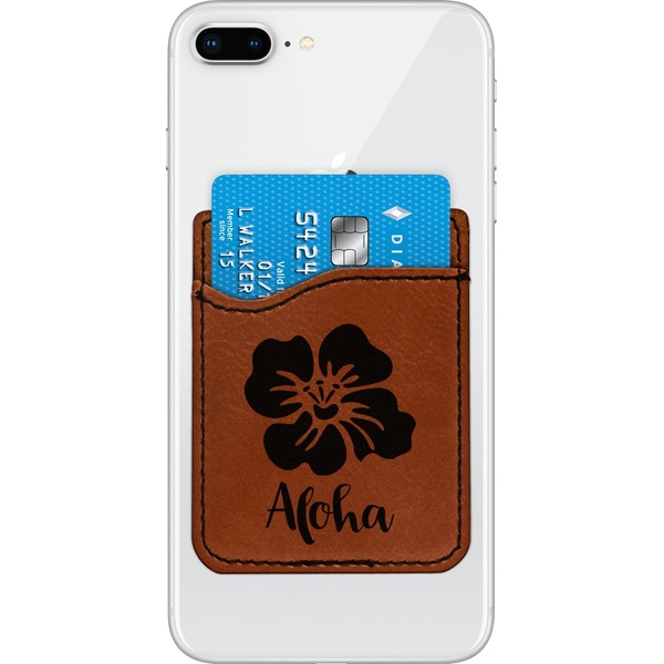 Custom Preppy Hibiscus Leatherette Phone Wallet (Personalized)