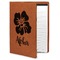 Preppy Hibiscus Cognac Leatherette Portfolios with Notepad - Large - Main