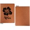 Preppy Hibiscus Cognac Leatherette Portfolios with Notepad - Large - Single Sided - Apvl