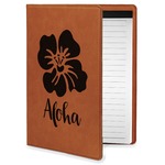Preppy Hibiscus Leatherette Portfolio with Notepad - Small - Single Sided (Personalized)