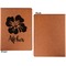 Preppy Hibiscus Cognac Leatherette Portfolios with Notepad - Small - Single Sided- Apvl