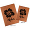 Preppy Hibiscus Cognac Leatherette Portfolios with Notepads - Compare Sizes