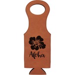 Preppy Hibiscus Leatherette Wine Tote (Personalized)