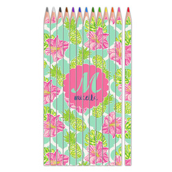 Preppy Hibiscus Colored Pencils (Personalized)