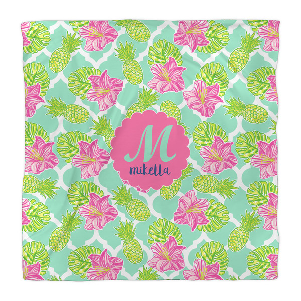 Preppy Hibiscus Comforter - Queen - Front