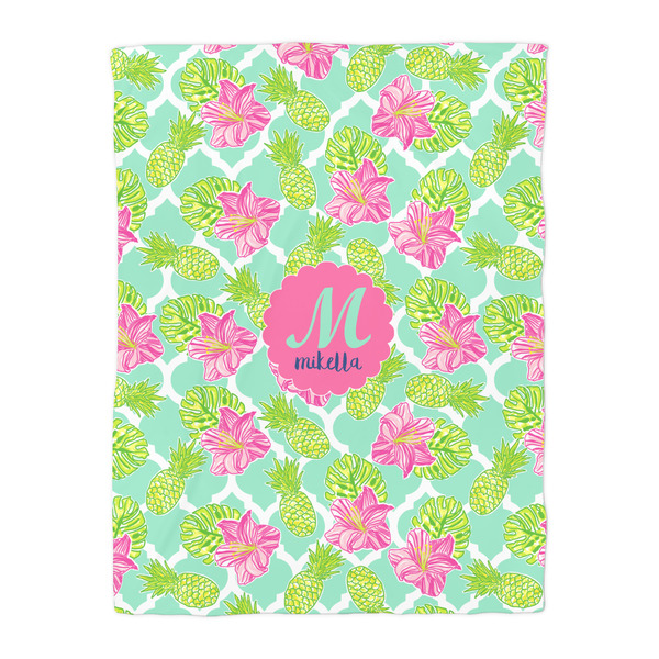 Preppy Hibiscus Comforter - Twin - Front