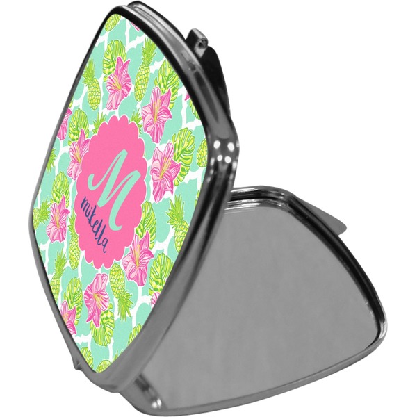 Preppy Hibiscus Compact Mirror (Side View)