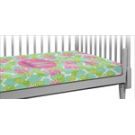 Preppy Hibiscus Crib Fitted Sheet (Personalized)