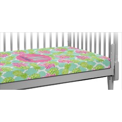 Preppy Hibiscus Crib Fitted Sheet (Personalized)