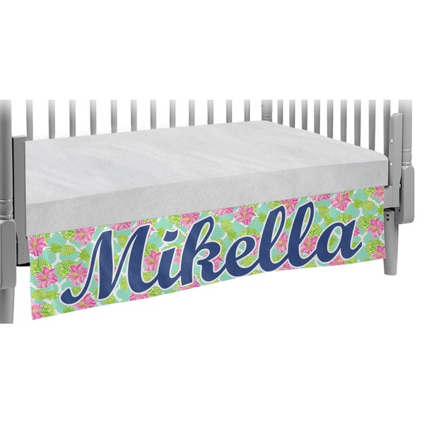 Custom Preppy Hibiscus Crib Skirt (Personalized)