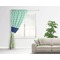 Preppy Hibiscus Curtain With Window and Rod - in Room Matching Pillow