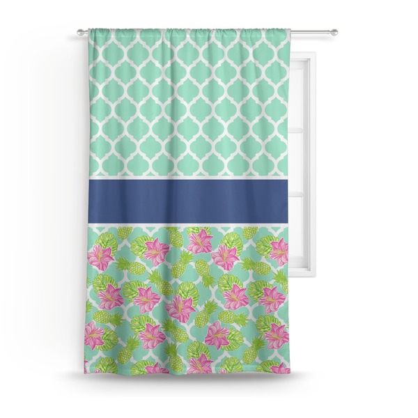 Custom Preppy Hibiscus Curtain - 50"x84" Panel