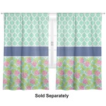 Preppy Hibiscus Curtain Panel - Custom Size