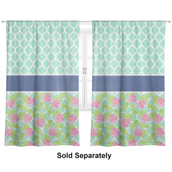 Custom Preppy Hibiscus Curtain Panel - Custom Size