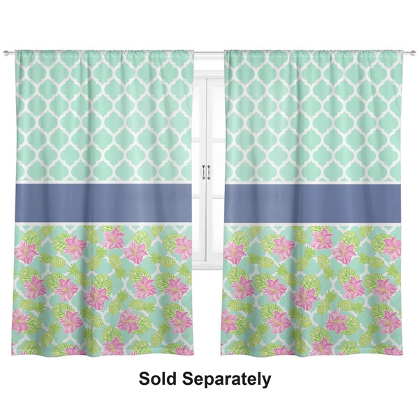 Preppy Hibiscus Curtains