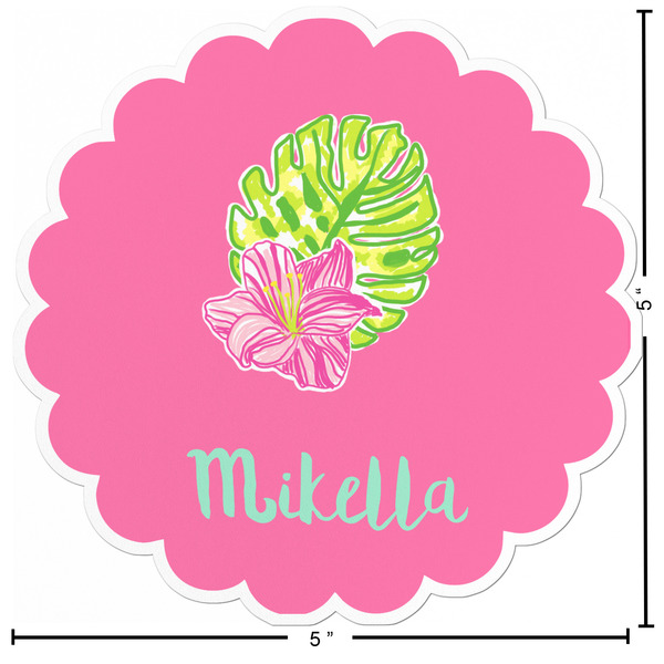 Preppy Hibiscus Custom Shape Iron On Patches - L - APPROVAL