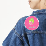 Preppy Hibiscus Twill Iron On Patch - Custom Shape (Personalized)