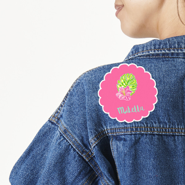 Custom Preppy Hibiscus Twill Iron On Patch - Custom Shape (Personalized)