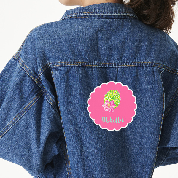 Custom Preppy Hibiscus Twill Iron On Patch - Custom Shape - X-Large (Personalized)
