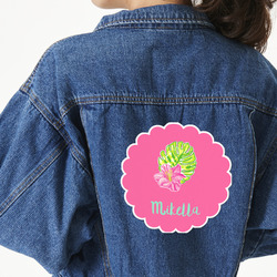 Preppy Hibiscus Twill Iron On Patch - Custom Shape - 2XL - Set of 4 (Personalized)