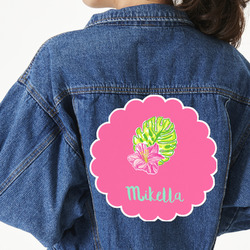 Preppy Hibiscus Twill Iron On Patch - Custom Shape - 3XL (Personalized)