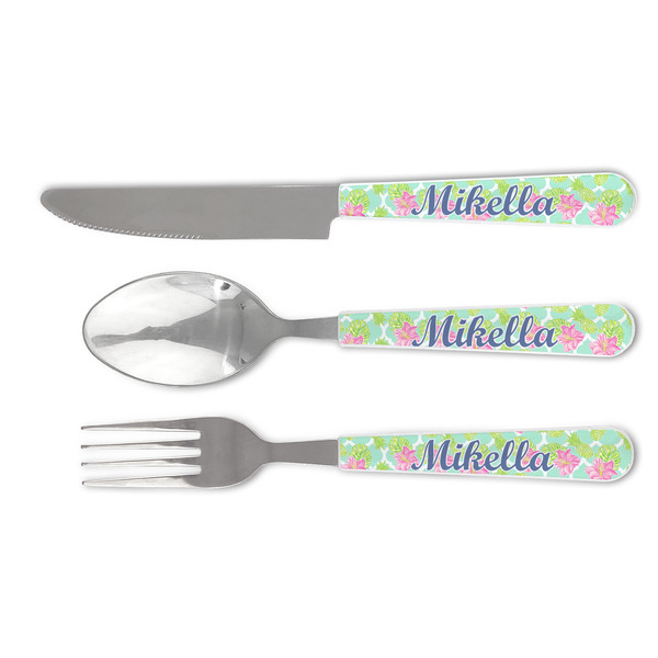 Custom Preppy Hibiscus Cutlery Set (Personalized)