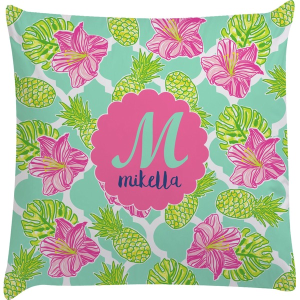 Custom Preppy Hibiscus Decorative Pillow Case (Personalized)