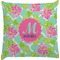 Preppy Hibiscus Decorative Pillow Case (Personalized)