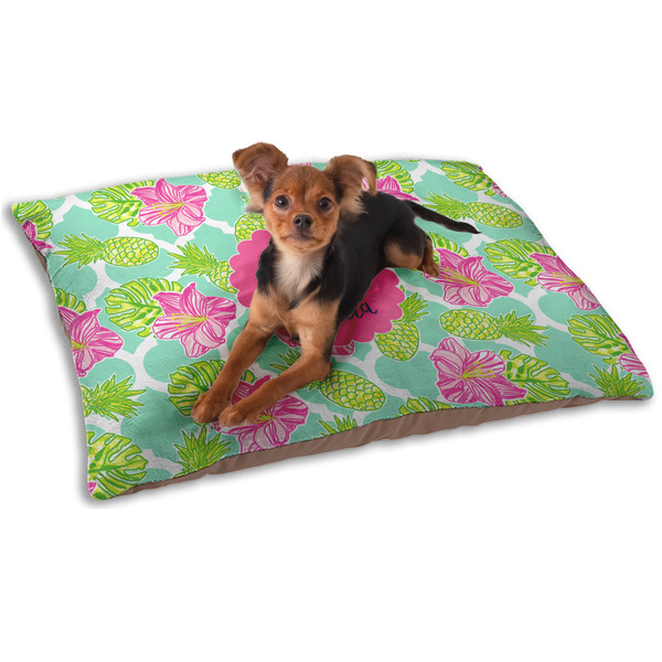 Preppy Hibiscus Dog Bed - Small LIFESTYLE