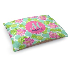 Preppy Hibiscus Dog Bed - Medium w/ Name and Initial