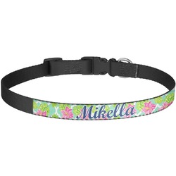 Preppy Hibiscus Dog Collar - Large (Personalized)