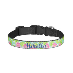 Preppy Hibiscus Dog Collar - Small (Personalized)