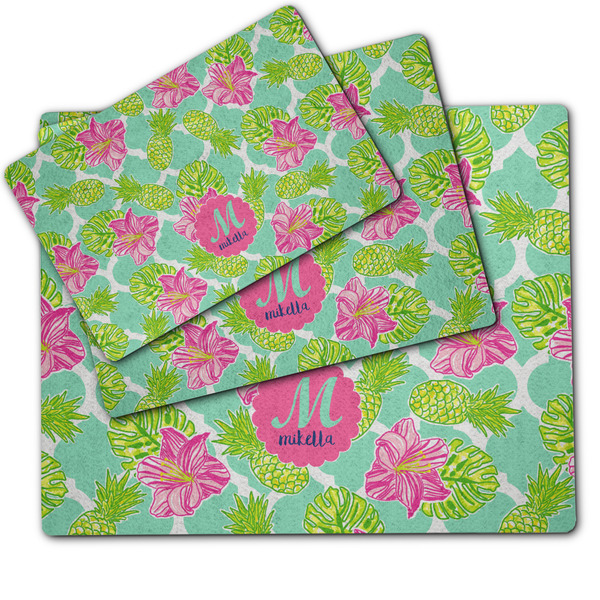 Preppy Hibiscus Dog Food Mat - MAIN (sm, med, lrg)
