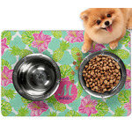 Preppy Hibiscus Dog Food Mat - Small w/ Name and Initial