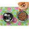 Preppy Hibiscus Dog Food Mat - Small w/ Name and Initial