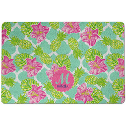 Preppy Hibiscus Dog Food Mat w/ Name and Initial