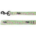 Preppy Hibiscus Deluxe Dog Leash (Personalized)