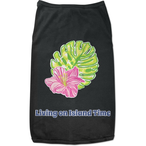 Custom Preppy Hibiscus Black Pet Shirt - M (Personalized)