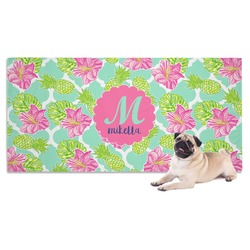 Preppy Hibiscus Dog Towel (Personalized)