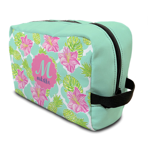Custom Preppy Hibiscus Toiletry Bag / Dopp Kit (Personalized)