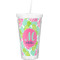 Preppy Hibiscus Double Wall Tumbler with Straw (Personalized)