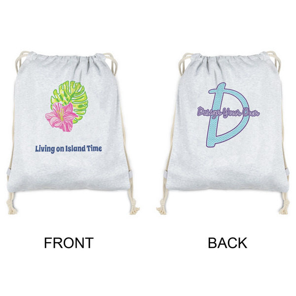 Preppy Hibiscus Drawstring Backpacks - Sweatshirt Fleece - Double Sided - APPROVAL