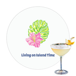 Preppy Hibiscus Printed Drink Topper - 3.25" (Personalized)