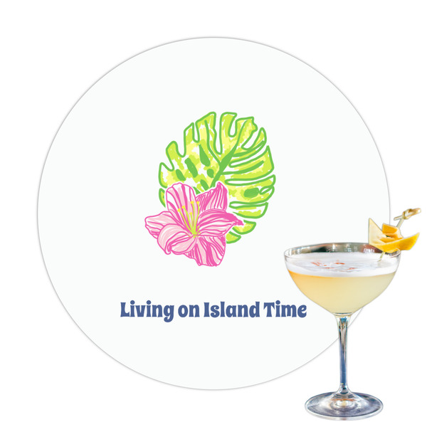 Custom Preppy Hibiscus Printed Drink Topper (Personalized)