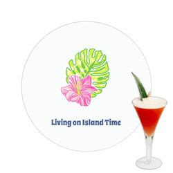 Preppy Hibiscus Printed Drink Topper -  2.5" (Personalized)