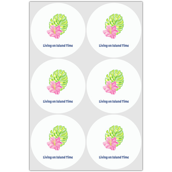 Preppy Hibiscus Drink Topper - XLarge - Set of 6