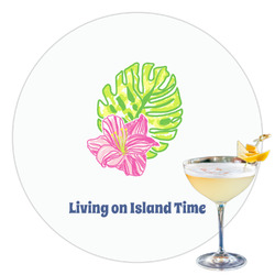 Preppy Hibiscus Printed Drink Topper - 3.5" (Personalized)