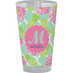 Preppy Hibiscus Pint Glass - Full Color (Personalized)