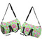 Preppy Hibiscus Duffle bag large front and back sides