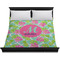 Preppy Hibiscus Duvet Cover - King - On Bed - No Prop